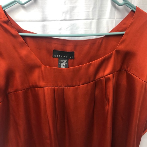 Women’s Attention Size XL Sleeveless Orange Blouse - Picture 4 of 6